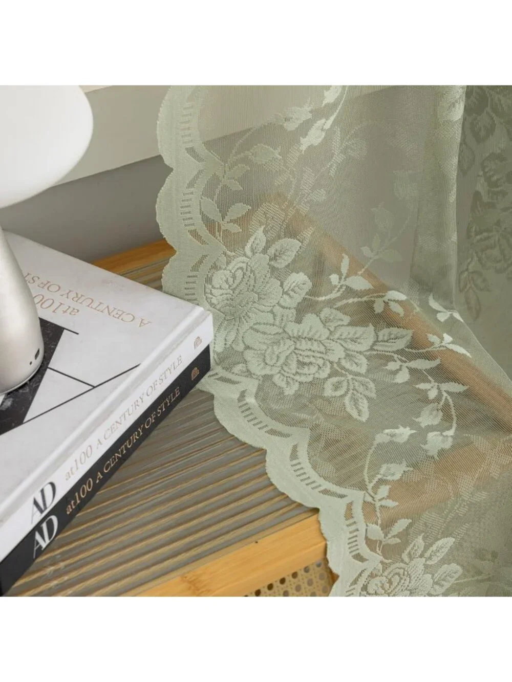 Sage Green Vintage Lace Curtains 84